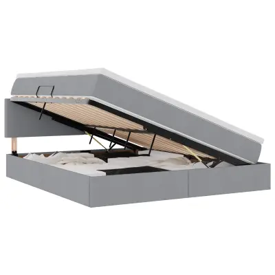 vidaXL Postelja z dodatnim prostorom za shranjevanje in vzmetnico