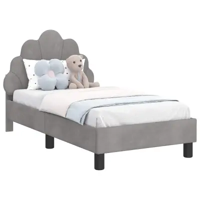 vidaXL Posteljica za malčke z vzglavjem Svetlo siva 70 x 140 cm Žamet