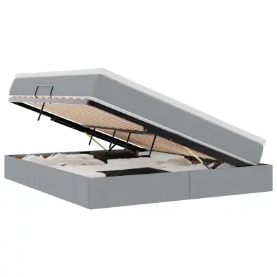 vidaXL Postelja z dodatnim prostorom za shranjevanje in vzmetnico