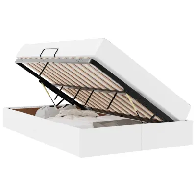 vidaXL Postelja z dodatnim prostorom za shranjevanje in vzmetnico 2 pcs