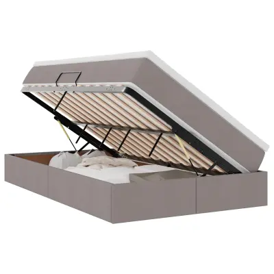 vidaXL Postelja z dodatnim prostorom za shranjevanje in vzmetnico