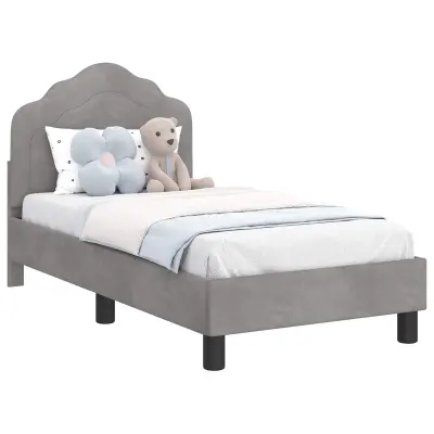 vidaXL Posteljica za malčke z vzglavjem Svetlo siva 70 x 140 cm Žamet