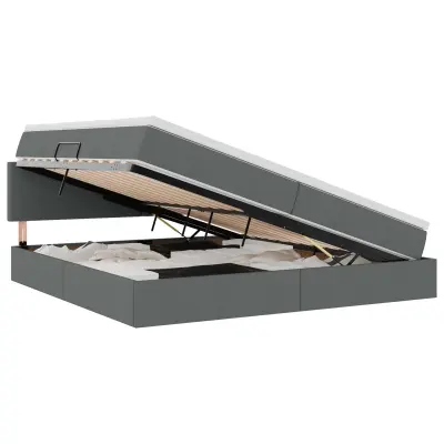 vidaXL Postelja z dodatnim prostorom za shranjevanje in LED osvetlitvijo