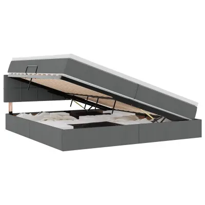 vidaXL Postelja z dodatnim prostorom za shranjevanje in LED osvetlitvijo