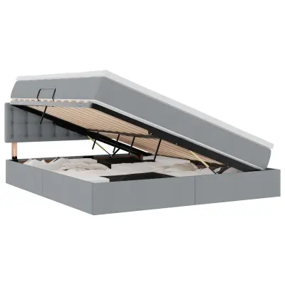 vidaXL Postelja z dodatnim prostorom za shranjevanje in vzmetnico