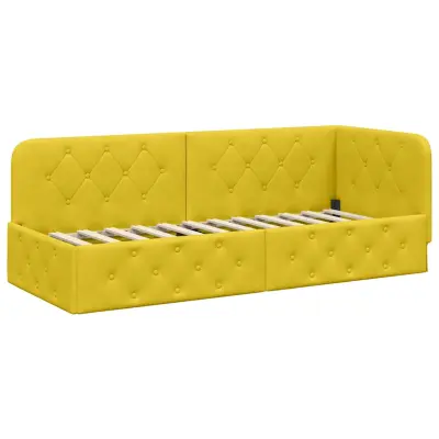 vidaXL Kotna postelja z vzglavjem Rumena 80 x 200 cm Žamet