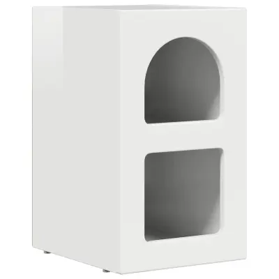 vidaXL Nočna omarica Visok sijaj bela 29,5 x 35 x 50 cm