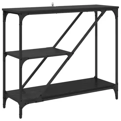 vidaXL Konzolna miza Črna Orehovina 88,5 x 30 x 75 cm Konstruiran les