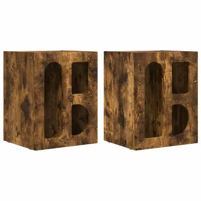 vidaXL Nočna omarica 2 pcs Dimljeni oreh 40 x 35 x 50 cm