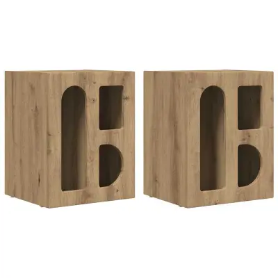 vidaXL Nočna omarica 2 pcs Umetni hrast 40 x 35 x 50 cm