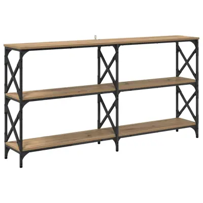 vidaXL Konzolna miza Umetni hrast 156 x 28 x 80,5 cm Konstruiran les