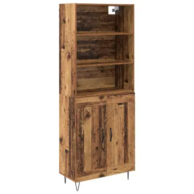 vidaXL Visok predalnik Star les 69,5 x 34 x 180 cm Konstruiran les