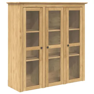 vidaXL Omara z Steklenimi Vrati BODO Medeno rjava