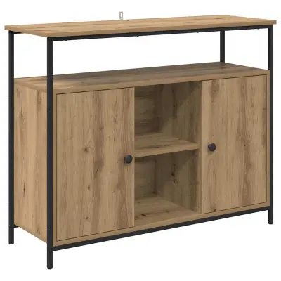 vidaXL Strani šal Umetni hrast 100 x 35 x 80 cm Konstruiran les