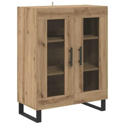 vidaXL Strani šal Umetni hrast 69,5 x 34 x 90 cm Konstruiran les