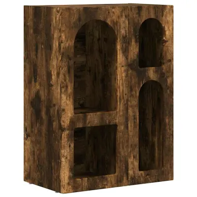 vidaXL Strani šal Dimljeni oreh 59 x 35 x 80.5 cm Konstruiran les