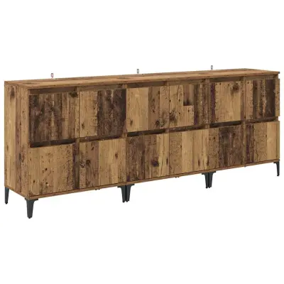 vidaXL Stranske omare 3 pcs Star les 60 x 35 x 70 cm Konstruiran les