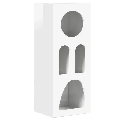 vidaXL Strani šal Visok sijaj bela 40 x 35 x 100,5 cm Konstruiran les