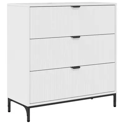 vidaXL Strani šal s predalom Bela z visokim sijajem 79.5 x 33 x 82 cm