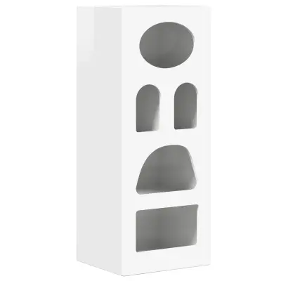 vidaXL Strani šal Visok sijaj bela 40 x 35 x 100,5 cm Konstruiran les