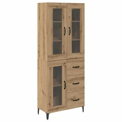 vidaXL Visok predalnik Umetni hrast 69,5 x 34 x 180 cm Konstruiran les