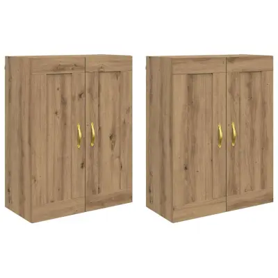 vidaXL Omarica za montažo na steno 2 pcs Umetni hrast