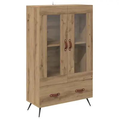 vidaXL Visok predalnik s predalom Umetni hrast 69,5 x 31 x 115 cm