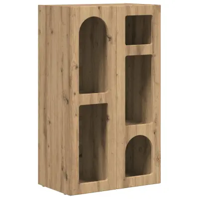 vidaXL Strani šal Umetni hrast 59 x 35 x 100,5 cm Konstruiran les