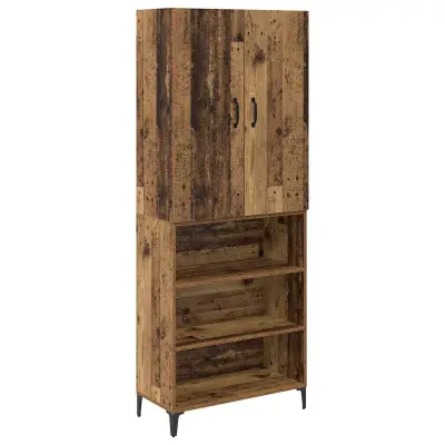 vidaXL Visok predalnik Star les 69,5 x 34 x 180 cm Konstruiran les