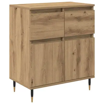 vidaXL Strani šal s predalom Umetni hrast 60 x 35 x 70 cm