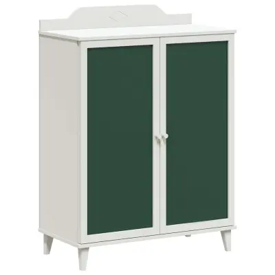 vidaXL Stranski predalnik s tablo Bela 80 x 40 x 110 cm