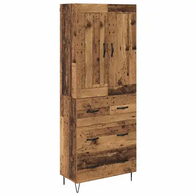 vidaXL Visok predalnik Star les 69,5 x 34 x 180 cm Konstruiran les