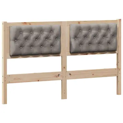 vidaXL Vzglavje Drugo Rjava in taupe 140 cm Trdna borovina