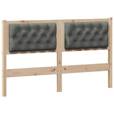 vidaXL Vzglavje Drugo rjava in temno siva 140 cm Trdna borovina