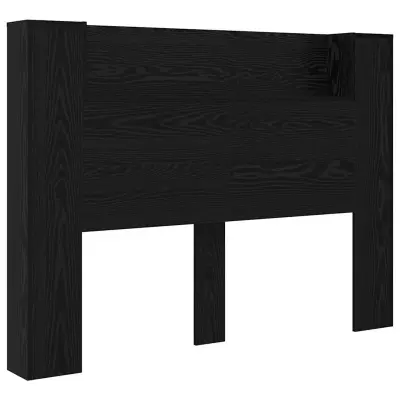 vidaXL Vzglavje Črna Orehovina 140 x 17 x 104,5 cm Konstruiran les