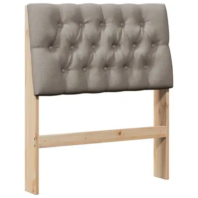 vidaXL Tapecirano vzglavje Taupe 80 cm Masivno borovo les