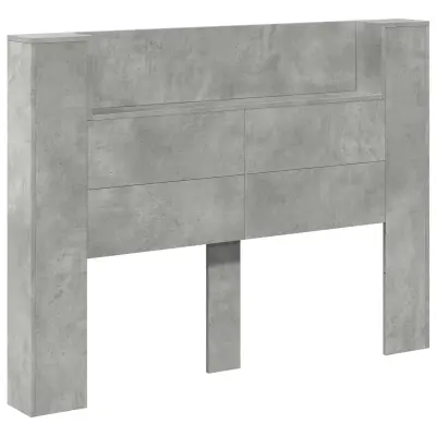 vidaXL Vzglavje Betonsko siva 140 x 16,5 x 103,5 cm Konstruiran les
