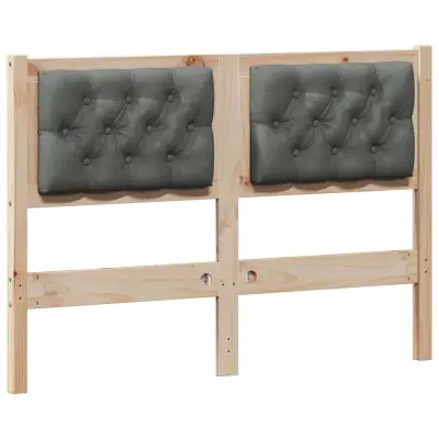 vidaXL Vzglavje Drugo rjava in temno siva 120 cm Trdna borovina