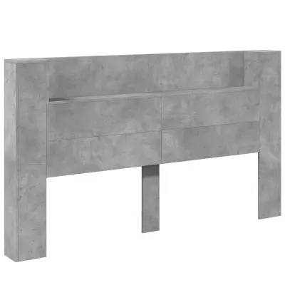 vidaXL Vzglavje Betonsko siva 180 x 16,5 x 103,5 cm Konstruiran les