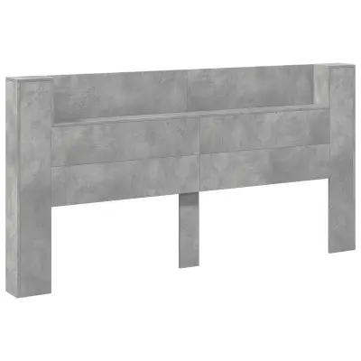 vidaXL Vzglavje Betonsko siva 200 x 16,5 x 103,5 cm Konstruiran les