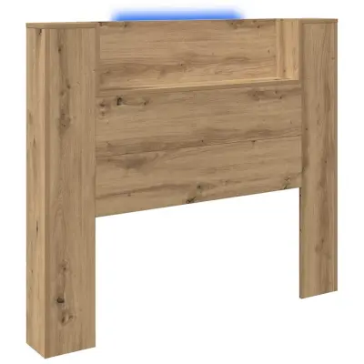 vidaXL Vzglavje Umetni hrast 120 x 15 x 103,5 cm Konstruiran les