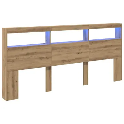 vidaXL Vzglavje Umetni hrast 220 x 17 x 102 cm Konstruiran les