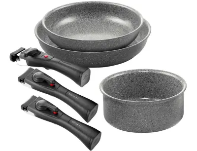 Set posode Torre Granitium / 3-delni / indukcija / aluminij, prevleka proti prijemanju