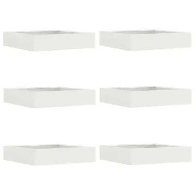 vidaXL Robovi trave 6 pcs Bela 60 x 60 x 13 cm Jeklo