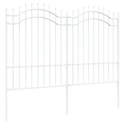 vidaXL Vrtna ograja Bela 240 x 190 cm Jeklo s prašnim premazom