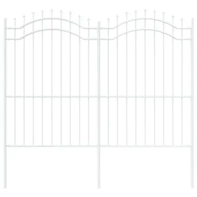 vidaXL Vrtna ograja Bela 240 x 215 cm Jeklo s prašnim premazom