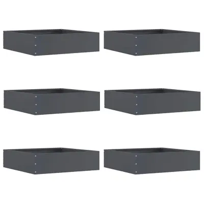 vidaXL Robovi trave 6 pcs Antracit 50 x 50 x 13 cm Jeklo