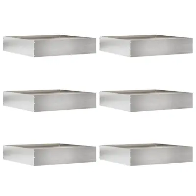 vidaXL Robovi trave 6 pcs srebrna 60 x 60 x 13 cm Nerjaveče jeklo