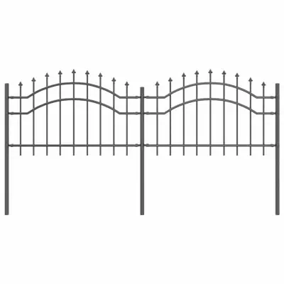 vidaXL Vrtna ograja Siva 240 x 115 cm Jeklo s prašnim premazom