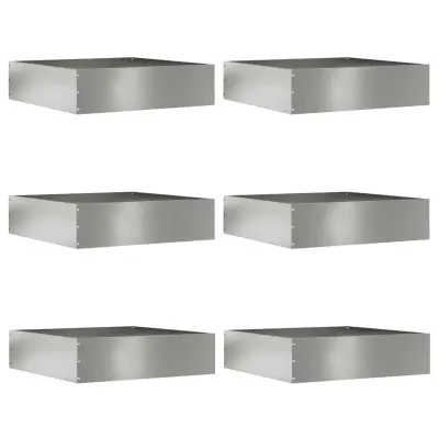 vidaXL Robovi trave 6 pcs srebrna 50 x 50 x 13 cm Cinkana jeklena